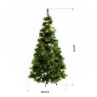 HOMCOM Albero di Natale Artificiale 180cm Folto con 383 Rami e Supporto in Ferro(m-3)