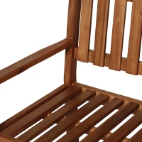 Outsunny Panchina da Giardino panchina giardino legno 2 Persone a Doghe Legno di Acacia 120 x 65 x 91.5 cm Marrone(m-5)