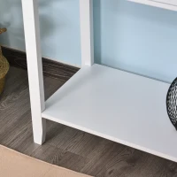 HOMCOM Mesa Auxiliar para la Entrada Con 3 Cajones y 1 Estante Inferior para Gran Espacio de Almacenaje para Muebles de Recibidor Tipo Consola Clásica Vintage 90x40x75cm Blanco(m-8)