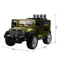 HOMCOM Macchinina Elettrica per Bambini Modello Jeep 118 × 74 × 75cm,Verde(m-3)
