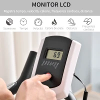 HOMCOM Spin Bike con Altezza regolabile 112-122cm Nera e Gialla, Volano 10kg(m-8)