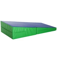 Homcom Materasso Training Pieghevole per Fitness Ginnastica Artistica, Blu verde, 180x90x40cm(m-5)
