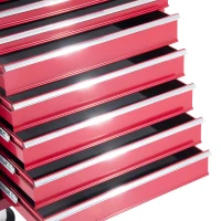 HOMCOM Carrello Porta Utensili Attrezzi Attrezzatura con Cassettiera 61.5 x 33 x 113cm Rosso(m-8)