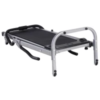 HOMCOM Tapis Roulant Meccanico (Non Elettrico) Con Monitor LCD a Batteria, Angolatura e Altezza Regolabili e Superficie di Corsa Antiscivolo(m-6)