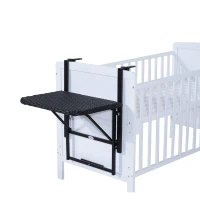 Outsunny Tavolino Pieghevole da Appendere alla Ringhiera del Balcone, Terrazzo Altezza Regolabile in PE Rattan Nero 58 x 55 x 64cm(m-6)