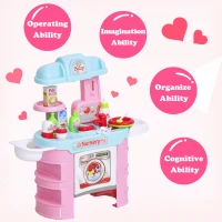 HOMCOM Baby Nursery Giocattolo per Bambole con 25 Accessori Bambini 3-6 Anni(m-6)