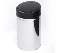 HomCom Cestino dei rifiuti rotondo in acciaio inox con sensore 30L(m-1)