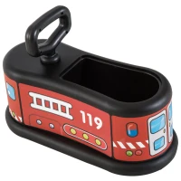 HOMCOM Camion dei Pompieri con Vano Portaoggetti Cavalcabile Bambini Plastica 21.5 × 48 × 34cm(m-5)