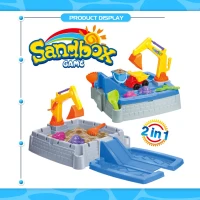 HOMCOM Set Giochi Giocattolo da Spiaggia 11 pezzi Escavatore per Bambini, 49 x 49 x 14cm(m-5)