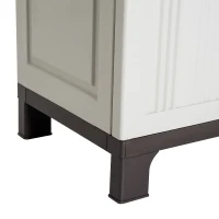 Outsunny Armadio da Esterno Impermeabile con 3 Ripiani Regolabili Balcone Terrazzo Plastica 65 × 37 × 172cm(m-9)