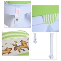 HOMCOM Fasciatoio Bambini con Vaschetta Bagnetto Portatile con Portaoggetti in Plastica Verde 81x53x102cm(m-7)