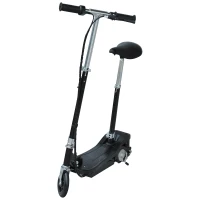 HOMCOM Monopattino Scooter Elettrico per Bambini con Sedile Pieghevole e Velocità Regolabile Max 12KM/H, 81.5 x 37 x 96cm, Nero(m-1)