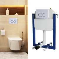 HOMCOM Cassetta di Risciacquo ad Incasso Nascosto per WC Capacità 7L Plastica 73.6 × 48 × 11.6cm(m-1)