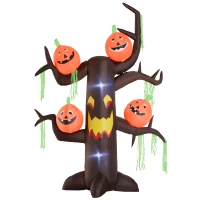 Homcom Gonfiabile per Halloween a Forma di Albero Infestato con Fantasmi e Zucche con Luci a Led 240cm(m-1)