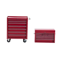 HOMCOM Carrello Porta Utensili Attrezzi Attrezzatura con Cassettiera 61.5 x 33 x 113cm Rosso(m-3)