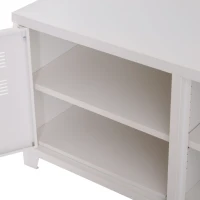 HOMCOM Mobile Porta TV Moderno da Soggiorno Salotto Camera in Metallo con 2 Ante Bianco 100.5x40.5x48.5cm(m-8)