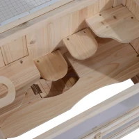 Pawhut Gabbia per Criceti e Piccoli Roditori in Legno di Abete 60x35x42cm(m-9)