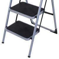 HOMCOM Scaletta Sgabello Pieghevole 3 Gradini Portata Max 150kg Ferro 92 × 48 × 62cm(m-11)