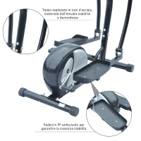 Homcom – Cyclette Ellittica Magnetica Professionale in Acciaio con Display, 111 x 58 x 150cm Nero(m-9)