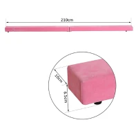 Homcom Trave da Ginnastica per Allenamento Imbottita in Legno, Rosa, 240x10x6.5cm(m-3)