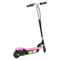 HOMCOM Monopattino Scooter Elettrico per Bambini con Struttura in Metallo Pieghevole 81.5 x 37 x 96cm, Rosa(m-7)