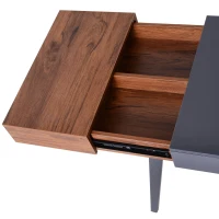 HOMCOM Scrivania Allungabile Tavolo in Legno e Acciaio Design Moderno con Scompartimenti Nascosti 60x76x130-190cm(m-9)