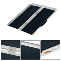 HomCom Rampa per Sedia a Rotelle in Alluminio Ripiegabile, 122x72cm(m-10)