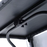 Outsunny Tavolino Pieghevole da Appendere alla Ringhiera del Balcone, Terrazzo Altezza Regolabile in PE Rattan Nero 58 x 55 x 64cm(m-8)