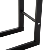 Homcom Porta Legna per Casa e Giardino in Ferro Nero, 60x25x100cm(m-9)