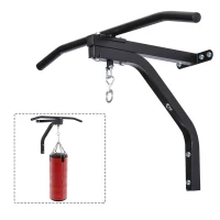 Homcom Supporto per Sacco da Boxe Barra Pull Up per Sollevamento Portata 130kg in Acciaio Nero 93x47x51cm(m-4)