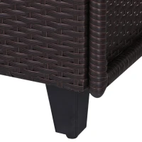 Outsunny Set Mobili da Giardino in Rattan 3 Pezzi 2 Poltrone Tavolino Piano in Vetro Struttura in Acciaio Marrone(m-7)