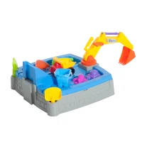 HOMCOM Set Giochi Giocattolo da Spiaggia 11 pezzi Escavatore per Bambini, 49 x 49 x 14cm(m-6)