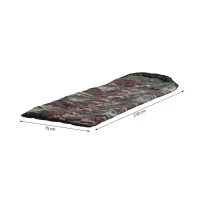 Outsunny Sacco a Pelo Singolo 210x75cm Impermeabile per Campeggio con Borsa da Viaggio, Temperatura: 15-20℃, Mimetico(m-3)