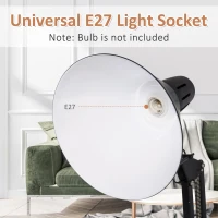 HOMCOM Lampada da Terra con Paralume e Altezza Regolabile, Interruttore a Pedale, in Metallo, Nero, 63x31.5x91-182cm(m-5)