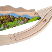 HOMCOM Set di Tavolo con Ferrovia per Trenino in Legno, con Certificati EN71123(m-12)