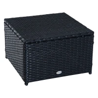 Outsunny Set Mobili da Giardino Set Divano Pouf e Tavolino con Cuscino 4pz Poly Rattan(m-10)
