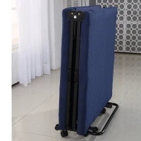 Homcom - Brandina Pieghevole con Materasso Divano Letto Portabile con Ruote Blu(m-10)