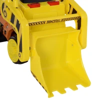 Homcom Escavatore Giocattolo Cavalcabile con Pala e Braccio Elettrico per Bambini Giallo(m-10)