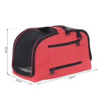 PawHut Trasportino Borsa Pieghevole per Cani Gatti e Animali Domestici 43 x 22 x 27cm Rosso(m-3)