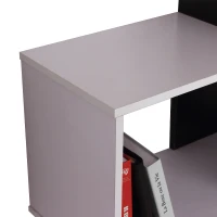 HOMCOM Libreria Stile Vintage con 4 Ripiani a Forma di S Facile da Montare e Smontare in Pannelli di Particelle Bianco e Nero 124,5x30x144cm(m-9)
