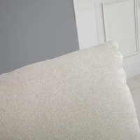 HOMCOM Divano 2 Posti Moderno in Tessuto Beige con Schienale Reclinabile e Recliner Manuale, 134x92x97cm(m-10)