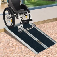 HomCom Rampa per Sedia a Rotelle in Alluminio Ripiegabile, 122x72cm(m-2)