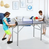 HOMCOM Tavolo da Ping Pong Professionale con 2 Racchette, 3 Palline in Legno MDF 125 x 75 x 75cm(m-2)