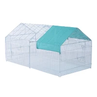 PawHut Gabbia Recinto Box Area di Corsa in Filo di Ferro 220 x 103 x 85cm(m-4)