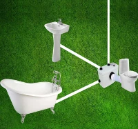Outsunny - Trituratore Pompa di Scarico WC, Doccia, Lavabo, Lavatrice - 44x25x29cm(m-5)