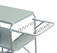 Outsunny Tavolo da Picnic Campeggio con Tavolino Pieghevole Portatile 3 Posti in Lega d'Alluminio 154,5 x 40,5 x 82cm Argento(m-11)