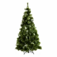 HOMCOM Albero di Natale Artificiale 180cm Folto con 383 Rami e Supporto in Ferro(m-1)