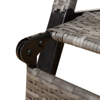 Outsunny Sedia a Dondolo da Giardino in PE Rattan Grigia, Reclinabile e Pieghevole con Poggiapiedi Estraibile(m-8)