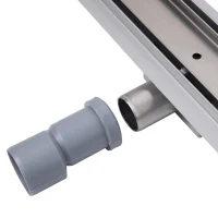 HOMCOM Canale canalina di scarico doccia sistema drenaggio doccia a pavimento in acciaio inox piastrellabile (740x110x70 cm)(m-7)