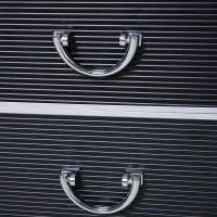 HOMCOM Maleta de Maquillaje Portátil Estuche de Comésticos Profesional con 6 Cajones Extensibles Cerradura y 2 Llaves Ruedas Asa Retráctil 36x23x58 cm Negro(m-8)